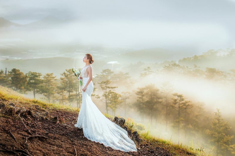 Bridal Gown with Ethereal Wings